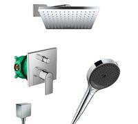 Vernis Shape Rainfinity Set de douche encastré tout en 1 avec douche de tête 230 XXL + Douchette 3 jets