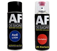 Vernis Voiture Pulvérisation Kit pour Audi LX5H Navarrablau Perle 2K Vernis Transparent Basislack Aérosol Spray 2x400ml