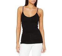 Débardeur spaghetti Regular Fit Col en V Sans manches Longueur regular noir Noir XS