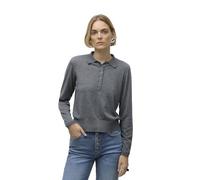 VERO MODA Awsikita Polo à col Rond Noos, Mélange de Gris Moyen., L