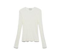 Vero Moda Awtessy LS O-Neck Lace Top Noos, Blanc, S Femme