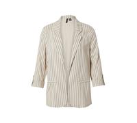 Vero Moda Veste femme VMJESMILO – Blazer ample manches 3/4, mélange lin à rayures beige L