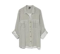 VERO MODA Blouse décontractée à Poches Poitrine pour Femmes en Stretch régulier 3/4 Manches - Haut supérieur, Couleurs:Blanc, Taille:XL