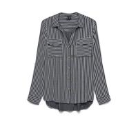VERO MODA Blouse décontractée à Poches Poitrine pour Femmes en Stretch régulier 3/4 Manches - Haut supérieur