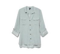 VERO MODA Blouse décontractée à Poches Poitrine pour Femmes en Stretch régulier 3/4 Manches - Haut supérieur