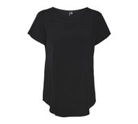 VERO MODA Blouse Femme à Manches Courtes col Rond Coupe Classique, Couleurs:Noir, Taille:S