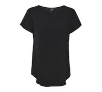 VERO MODA Blouse Femme à Manches Courtes col Rond Coupe Classique, Couleurs:Noir, Taille:XL
