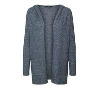 VERO MODA Cardigan à Capuche Ouvert pour Femme, Bleu Marine/mélange de détails, XXL