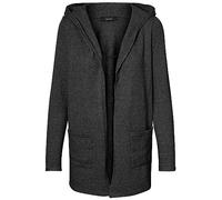 VERO MODA Cardigan à Capuche Ouvert pour Femme, Gris foncé mélangé, XXL