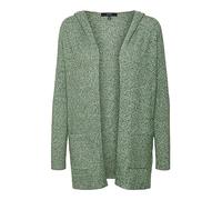 Vero Moda Cardigan à Capuche Ouvert pour Femme, Vert strié - Détails : mélange Noir, XL
