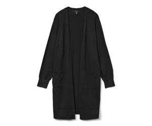 VERO MODA Cardigan Long pour Femme - Coupe Ample - Poches - Manches Longues, Noir, M