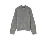 VERO MODA High Neck Zip Vmbang Ls Cardigan à col Haut zippé Boo, Mélange de Gris Moyen, M Femme