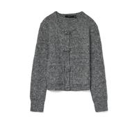 Vero Moda Vmblossom Ls Cardigan à col Rond, Mélange de Gris Moyen., M