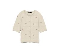 VERO MODA Cardigan 'VMDoffy Intarsia' beige / crème, Taille L