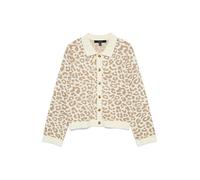 VERO MODA Cardigan 'VMRiley' camel / blanc, Taille M