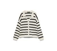 VERO MODA Cardigan 'VMSilla' noir / blanc naturel, Taille XL