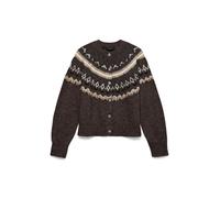 VERO MODA Cardigan 'VMTammy' beige / chocolat / blanc, Taille M