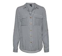 Vero Moda Femme Vmbumpy L/S Shirt New Noos Chemisiers & Tuniques pour, Snow White/Stripes:India Ink, S EU