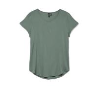 Vero Moda Chemisier à Manches Courtes pour Femme, col Rond, Coupe Droite, Laurel Wreath, S