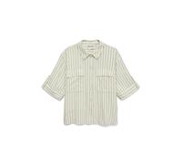 VERO MODA Chemisier 'AWRYDER FABIANA' gris foncé / blanc, Taille XL