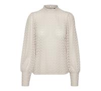 VERO MODA Vmbecca JRS Dentelle à col Haut Chemisier à Manches Longues, Pumice Stone, M Femmes