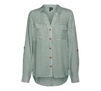 VERO MODA Chemisier 'Bumpy' vert foncé / blanc, Taille S