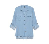 VERO MODA Vmbumpy L/S Shirt New WVN GA Noos Chemise, Bleu Azur, S Femmes