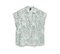 VERO MODA Chemisier 'VMCILLE HILDA' vert foncé / blanc, Taille S