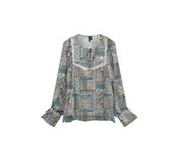 VERO MODA Chemisier 'VMLISA LULU' beige / bleu fumé / orange, Taille XS