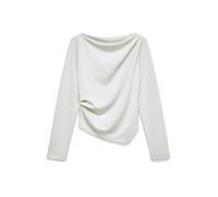 VERO MODA Vero Moda White Long Sleeve Cinched Waist Boat Neck Top