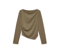 VERO MODA Vero Moda Green Long Sleeve Cinched Waist Boat Neck Top