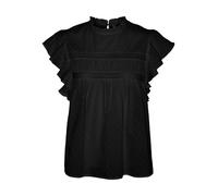 Vero Moda – Blouse VMTrine – Détails dentelle dobby, manches courtes – Noir S