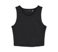VERO MODA Crop Tank Top Vmchloe SL Débardeur Court JRS Noos, Noir, XS Femmes
