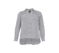 Vero Moda Curve Chemisier 'VMBumpy' gris foncé / blanc, Taille 6XL