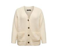 VERO MODA CURVE Neck Button Vmcboom Ls Cardigan à col en V avec Bouton G Cur, Bouleau, L Femme