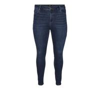 VERO MODA CURVE Pantalon en Jean pour Femme, Dark Blue Denim, 44W x 32L