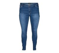 VERO MODA CURVE Pantalon en Jean pour Femme, Medium Blue Denim, 52W x 32L