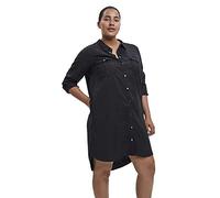 VERO MODA CURVE Vmsila Ls Robe Courte Mix GA Curve Noos Jean, Noir, 54 FR Femme