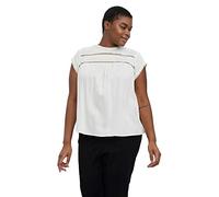 VERO MODA CURVE Vmdebbie Pleat S/L Top WVN GA Curve Noos Blouse, Blanche-Neige, 48 Femme