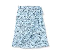 VERO MODA CURVE Vmemma Henna H/W Wrap Blk Jupe WV Cur pour Femme, Skyway/AOP : Fleurs à Carreaux, 44 Grande Taille