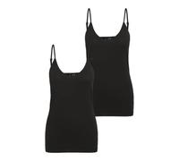 Vero Moda VMMAXI My Soft V Singlet 2PACK T-Shirt, Noir/lot : Noir, S Femme