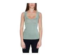 Vero Moda - Débardeur Vert à Col V et Garniture en Dentelle - Femme - Tops - Vert - Taille: 38 FR