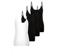 VERO MODA Débardeur Vmmaxi My Soft V Singlet Noos pour Femme, Multicolore (1 x Blanc Brillant / 3 x Noir), XXL