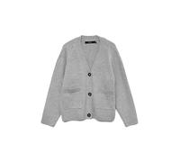 Vero Moda Femme Vmboom Ls Noos Boutonné À Col en V Cardigan, Light Grey Melange, M EU
