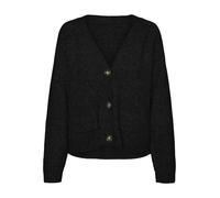 Vero Moda Femme Vmboom Ls Noos Boutonné À Col en V Cardigan, Noir, S EU