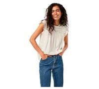 Vero Moda Femme Vmdebbie Pleat S/L Ga Noos Top, Blanc Comme Neige, S EU