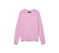 VERO MODA Femme Vmdoffy Ls Blouse Col Rond GA Noos Sweater, Rose Fuchsia/Détails : Mélangé, M EU