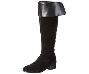 VERO MODA Femme Vmmille Cuissardes en Cuir Botte de Neige, Noir, 36 EU