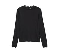VERO MODA Femme Vmrosa Haut Col JRS Noos T-Shirt Manches Longues, Noir, M EU