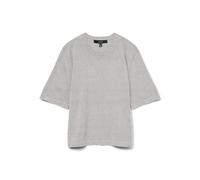 VERO MODA Pull en Tricot VMSILJE pour Femme, Gris Clair chiné, L